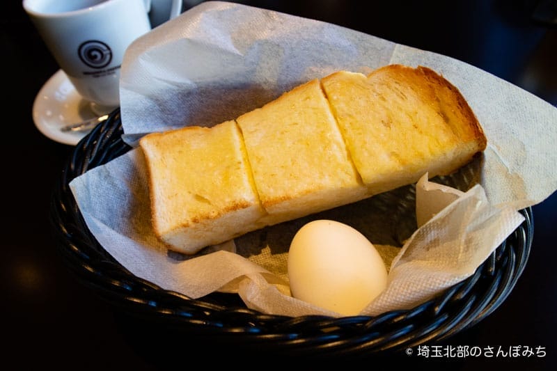 港屋珈琲北上尾店トーストゆで卵