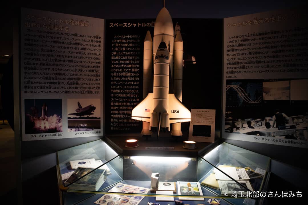 向井千秋記念科学館のスペースシャトル展示