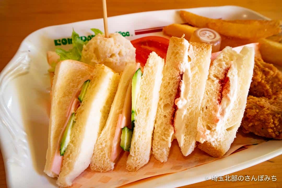 コメダ珈琲熊谷店のだいすきプレートサンドイッチ