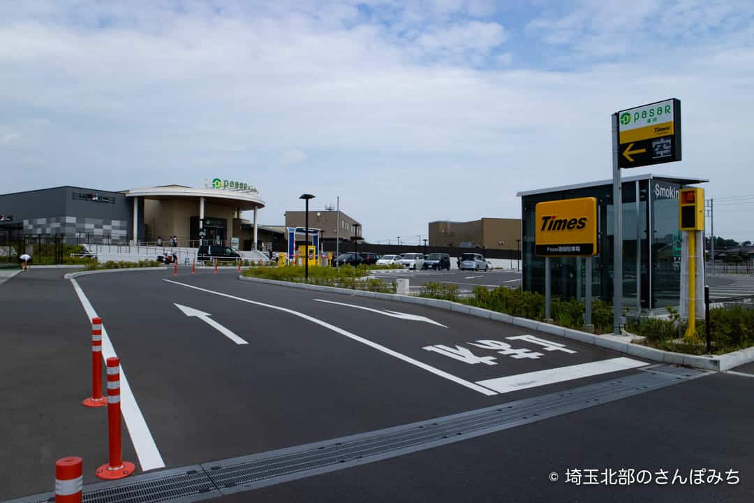 蓮田SA(上り)一般道駐車場の入口