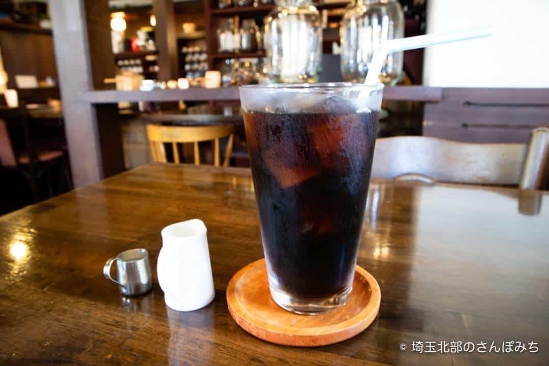 本庄・珈琲工房黒柳(クロヤナギ)モーニングのアイスコーヒー