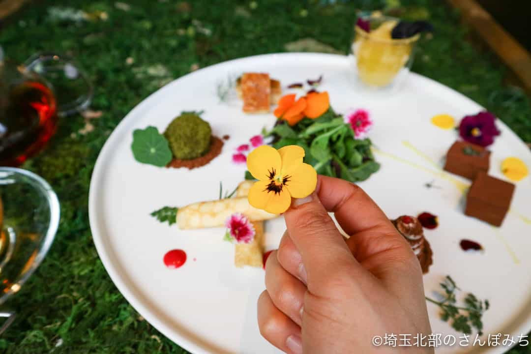 お風呂カフェハレニワの湯『食べるフラワーガーデン』ビオラの花