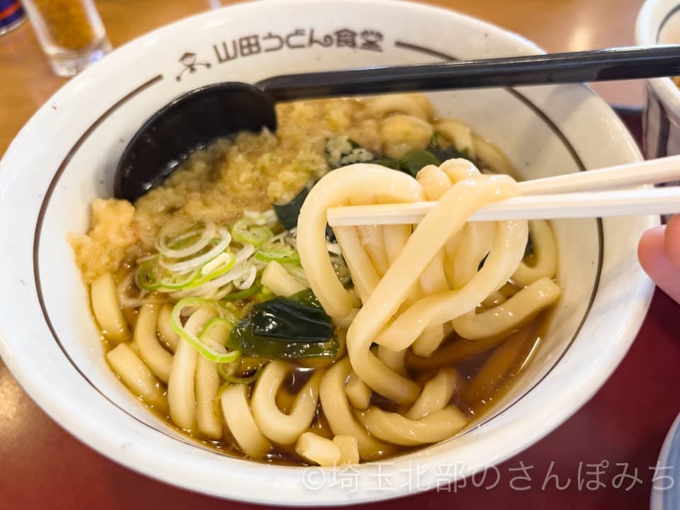 所沢・山田うどん「たぬきうどん」の麺