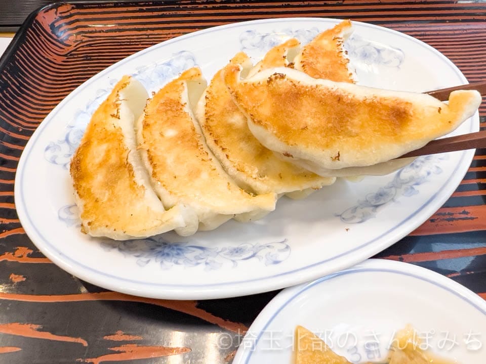 ぎょうざの満州工場直売・坂戸にっさい店「焼餃子とライス」焼餃子を実食